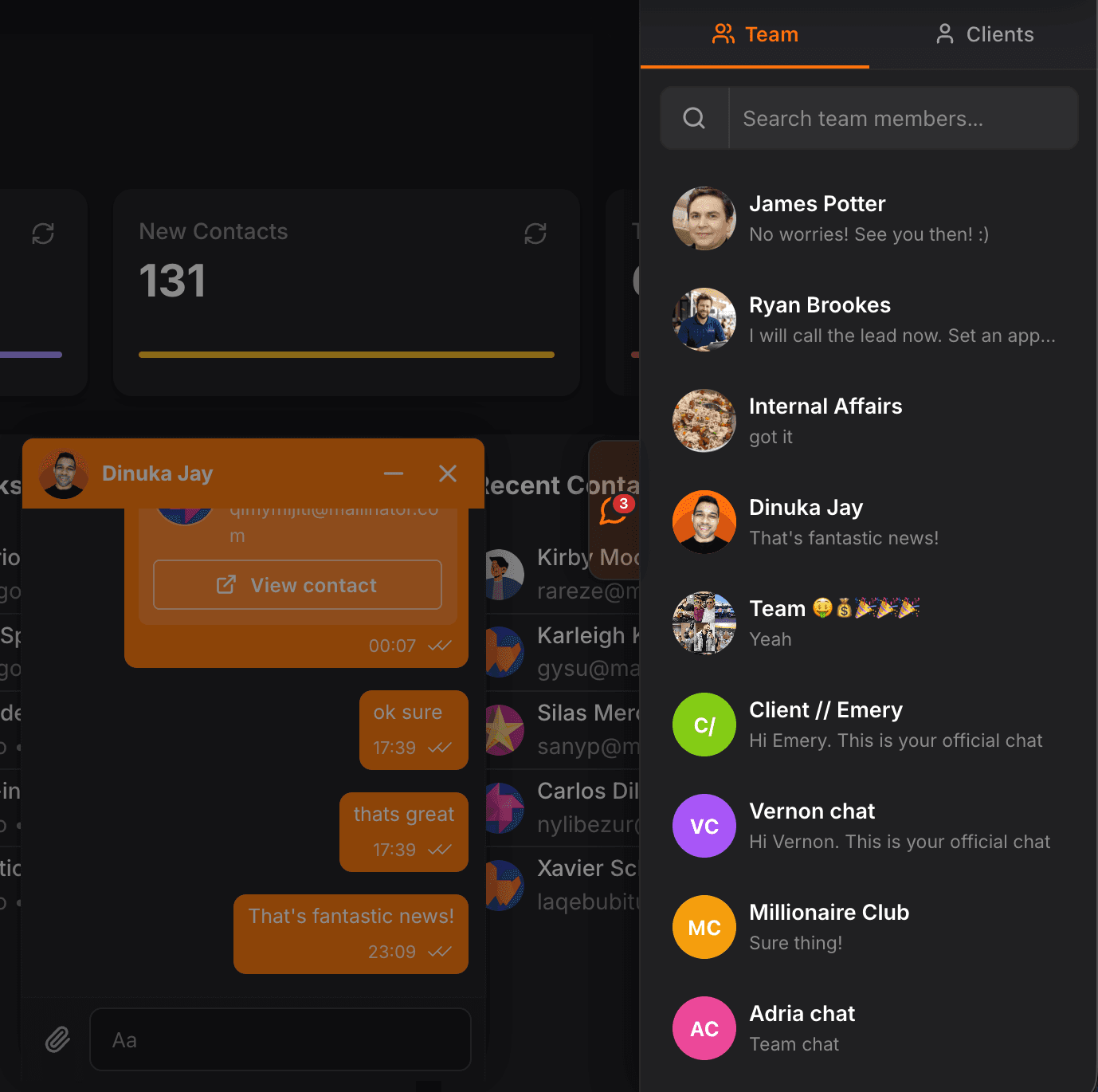 NinjaPipe chat channels, team and topic spaces