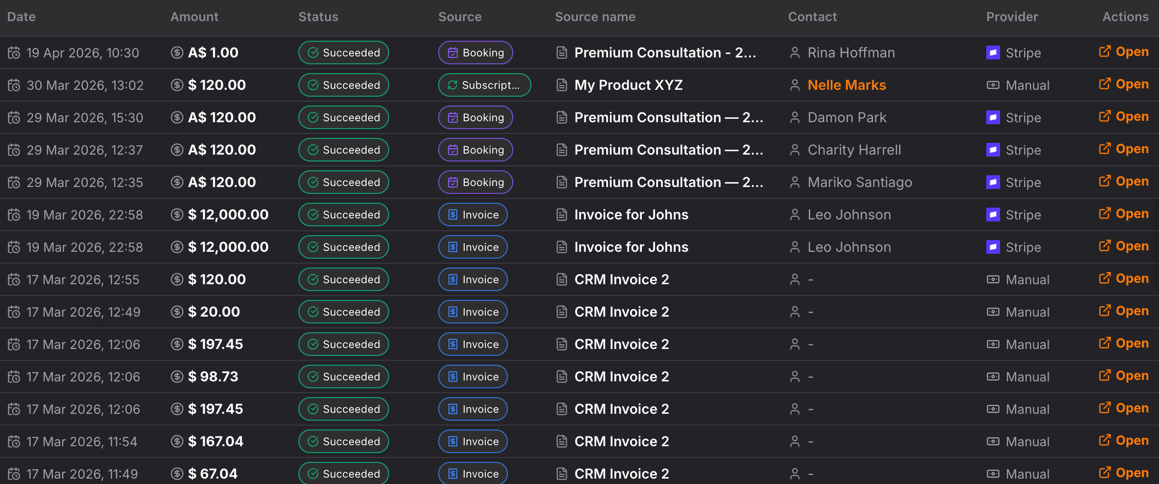 NinjaPipe payment status and provider context