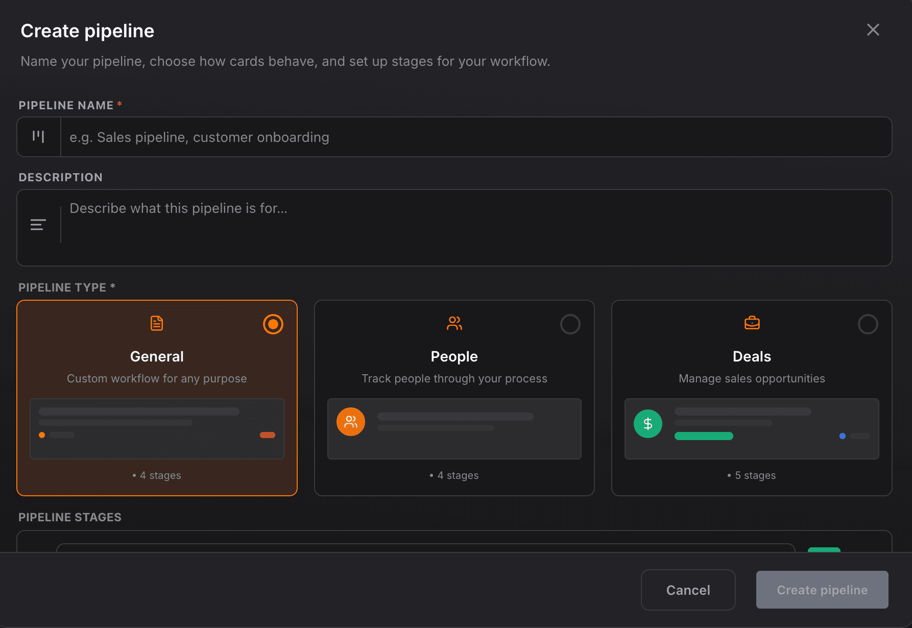 NinjaPipe pipeline list and metrics for sales teams