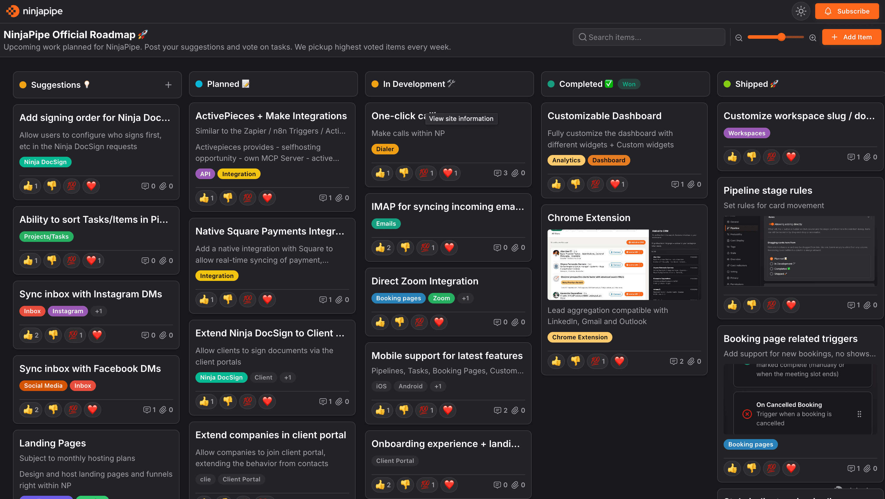 NinjaPipe construction job pipeline
