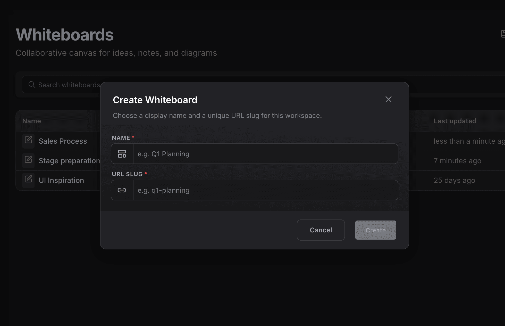 NinjaPipe whiteboard, autosaved workspace whiteboard