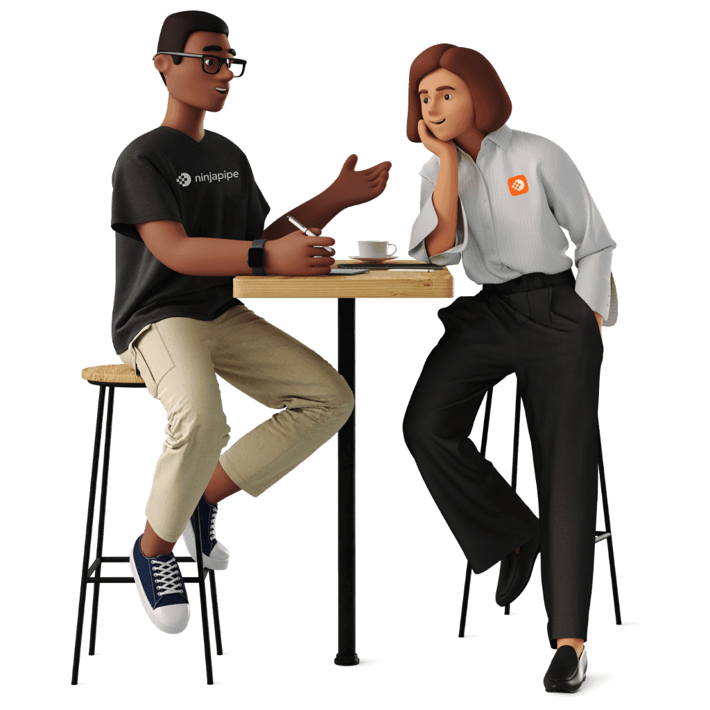 NinjaPipe team building the product