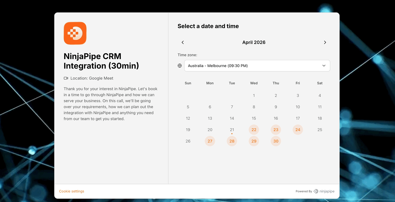 NinjaPipe bookings and scheduling for home services companies